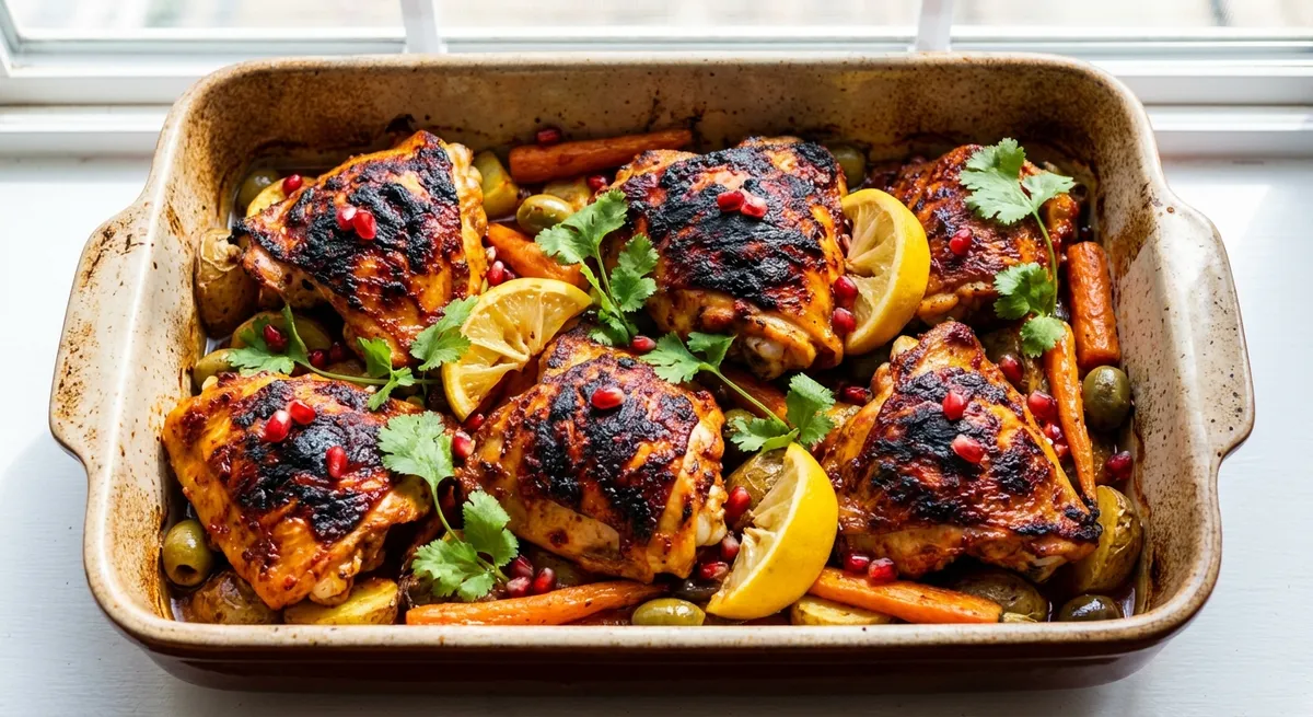Harissa Roasted Chicken Thighs