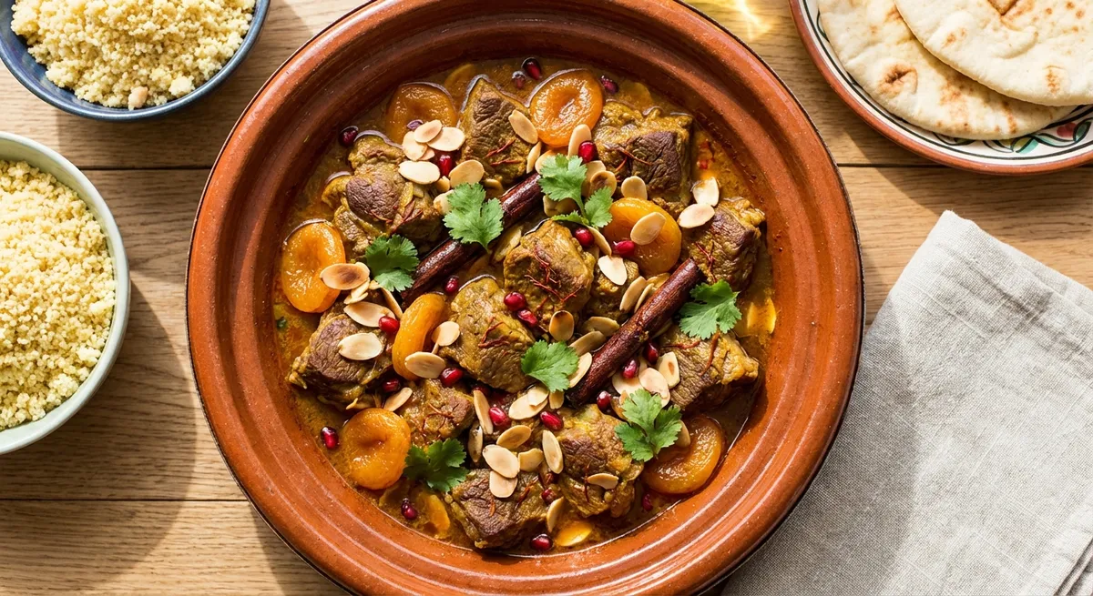 Lamb Tagine with Apricots and Almonds