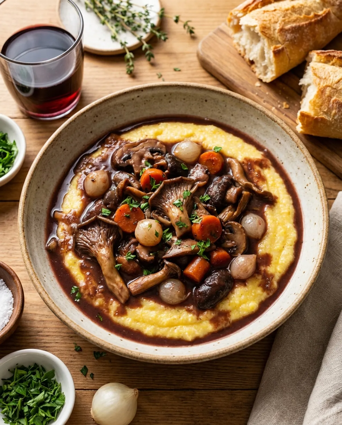 Mushroom Bourguignon