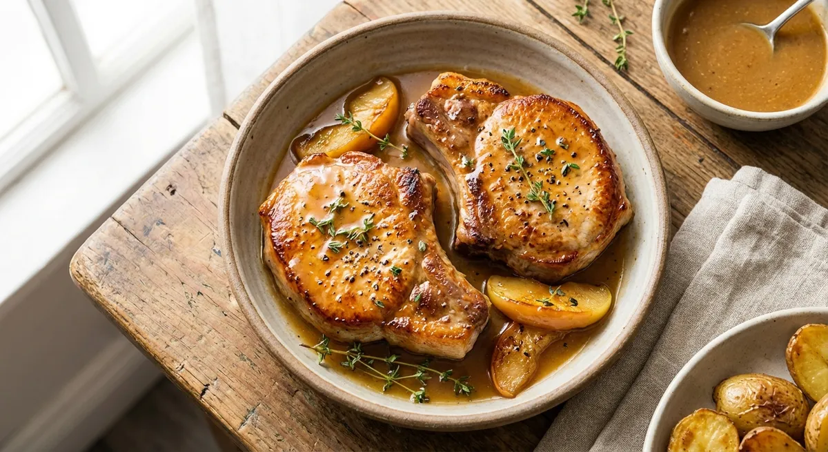 Pan-Seared Pork Chops with Apple Cider Glaze