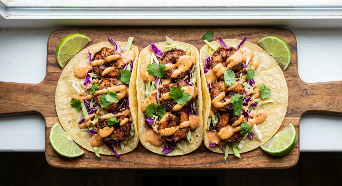 Shrimp Tacos with Chipotle Crema